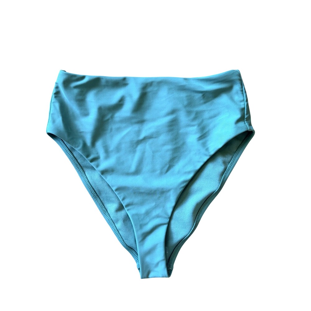 Shade & Shore Green High Waist High Leg Cheeky Swim Bikini Bottoms XS NEW NWT
